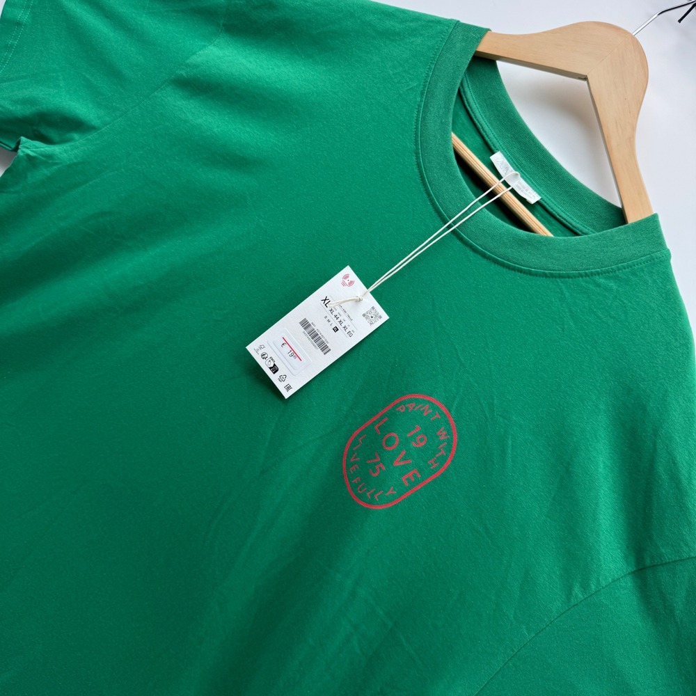 Zara Graphic T-Shirt Mens XL Green New With Tags